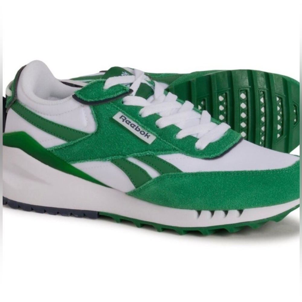 Reebok Green and White Athletic Shoes Forte Racer Sneakers